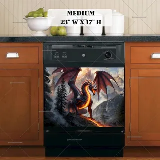 Preview of Beautiful Dragon on the Hill magnet in Medium size.