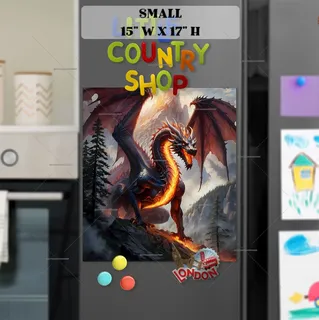 Preview of Beautiful Dragon on the Hill magnet in Small size.