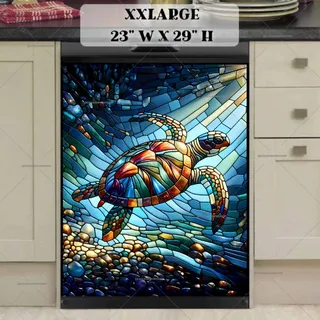 Preview of Stained Glass Turtle magnet in XX Large size.