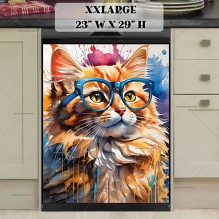 Preview of Cute Cat in Glasses magnet in XX Large size.