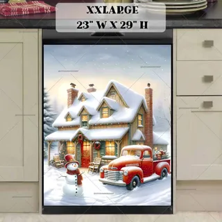 Preview of Christmas Cottage Snowman magnet in XX Large size.