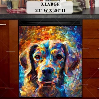 Preview of Colorful Mosaic Dog magnet in Extra Large size.