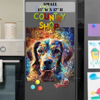 Preview of Colorful Mosaic Dog magnet in Small size.