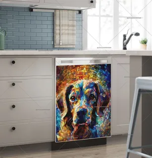 Preview of Colorful Mosaic Dog magnet.