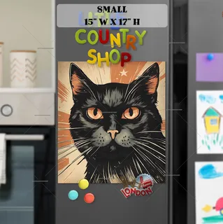 Preview of Retro Atomic Black Cat magnet in Small size.