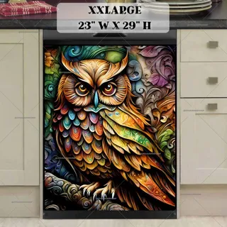 Preview of Rustic Colorful Autumn Owl magnet in XX Large size.