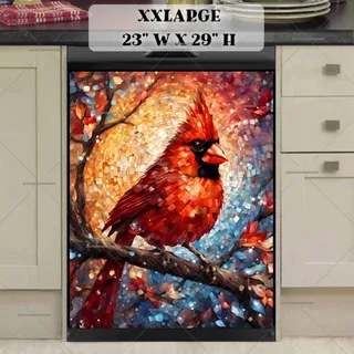 Preview of Beautiful Mosaic Cardinal magnet in XX Large size.