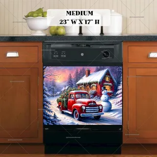 Preview of Christmas Truck at the Cottage magnet in Medium size.