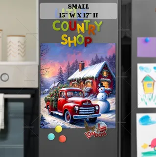 Preview of Christmas Truck at the Cottage magnet in Small size.