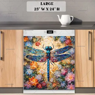 Preview of Pretty Mosaic Dragonfly magnet in Large size.