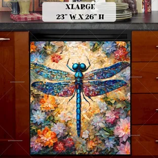 Preview of Pretty Mosaic Dragonfly magnet in Extra Large size.