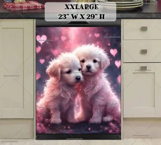 Preview of Pink Puppies in Love magnet in XX Large size.