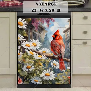 Preview of Beautiful Cardinal and Daisies magnet in XX Large size.