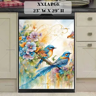 Preview of Blue Birds on a Blooming Branch magnet in XX Large size.