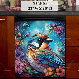 Preview of Pretty Colorful Sparrow magnet in Extra Large size.