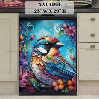 Preview of Pretty Colorful Sparrow magnet in XX Large size.