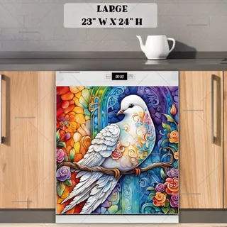 Preview of Beautiful White Dove magnet in Large size.