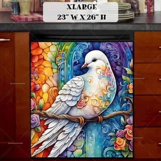 Preview of Beautiful White Dove magnet in Extra Large size.