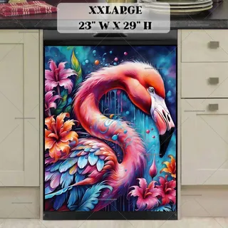 Preview of Abstract Flower Flamingo magnet in XX Large size.