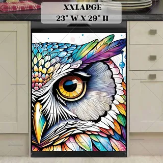 Preview of Colorful Abstract Owl Portrait magnet in XX Large size.