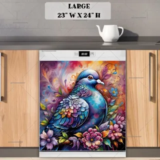 Preview of Beautiful Flower Pigeon magnet in Large size.