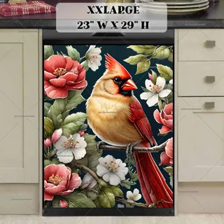 Preview of Female Cardinal and Roses magnet in XX Large size.