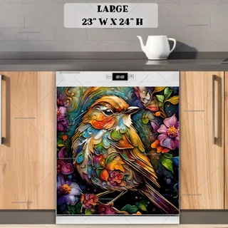 Preview of Colorful Abstract Robin magnet in Large size.