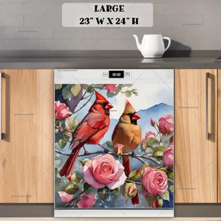 Preview of Gorgeous Cardinals and Roses magnet in Large size.