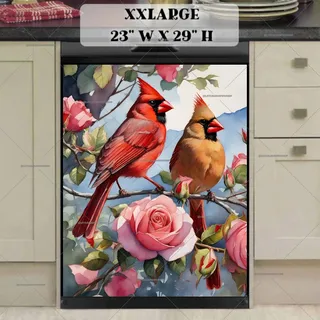 Preview of Gorgeous Cardinals and Roses magnet in XX Large size.