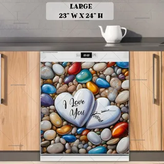 Preview of Valentine's Day Colorful Pebbles magnet in Large size.