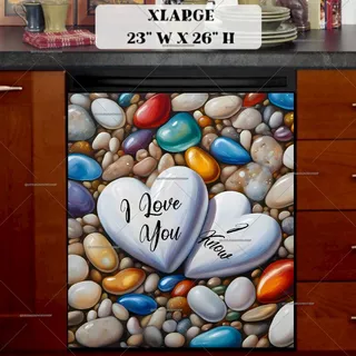 Preview of Valentine's Day Colorful Pebbles magnet in Extra Large size.