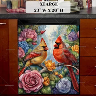 Preview of Cardinal Couple in the City magnet in Extra Large size.