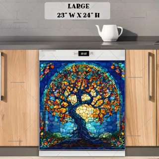 Preview of Blooming Stained Glass Tree magnet in Large size.