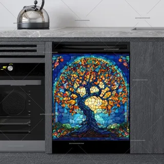 Preview of Blooming Stained Glass Tree magnet.