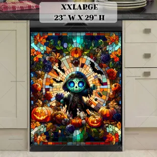 Preview of Stained Glass Halloween Zombie magnet in XX Large size.