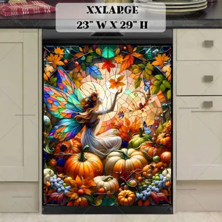 Preview of Stained Glass Autumn Angel magnet in XX Large size.