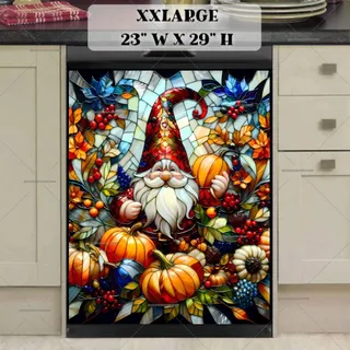 Preview of Stained Glass Autumn Gnome magnet in XX Large size.