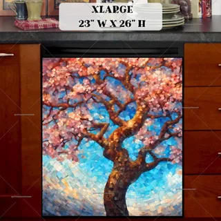 Preview of Mosaic Cherry Tree magnet in Extra Large size.