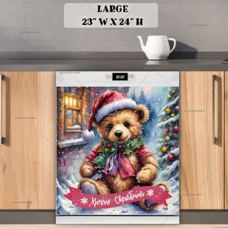 Preview of Cute Teddy Bear in the Village magnet in Large size.