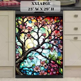 Preview of Blooming Stained Glass Cherry Tree magnet in XX Large size.