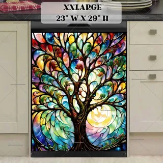 Preview of Colorful Stained Glass Tree magnet in XX Large size.