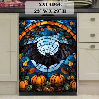 Preview of Stained Glass Halloween Bat magnet in XX Large size.