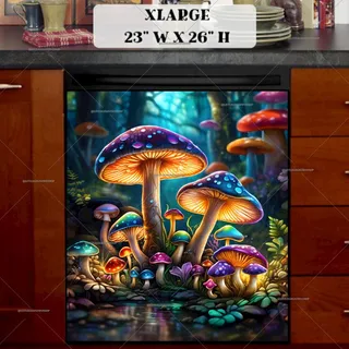 Preview of Glowing Mushrooms in the Forest magnet in Extra Large size.