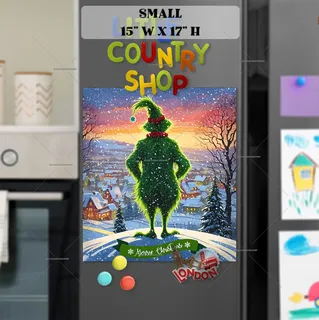 Preview of The Grinch Looking at the Town magnet in Small size.