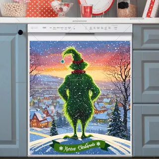 Preview of The Grinch Looking at the Town magnet.