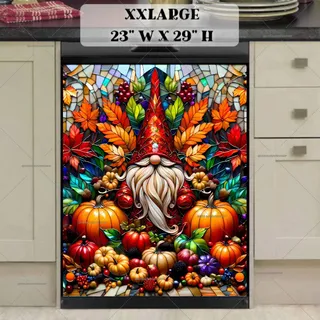 Preview of Stained Glass Thanksgiving Gnome magnet in XX Large size.