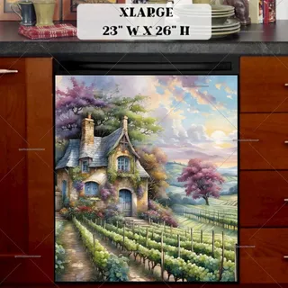 Preview of Beautiful Vineyard Cottage magnet in Extra Large size.