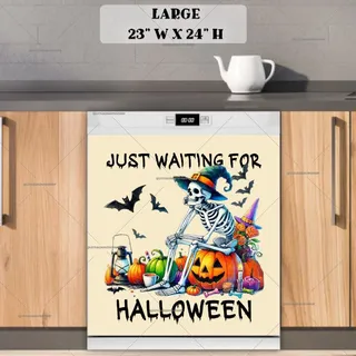 Preview of Funny Halloween Skeleton magnet in Large size.