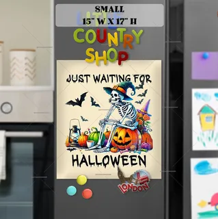 Preview of Funny Halloween Skeleton magnet in Small size.