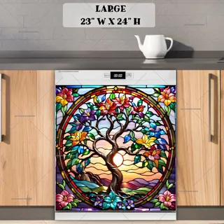 Preview of Stained Glass Spring Tree magnet in Large size.